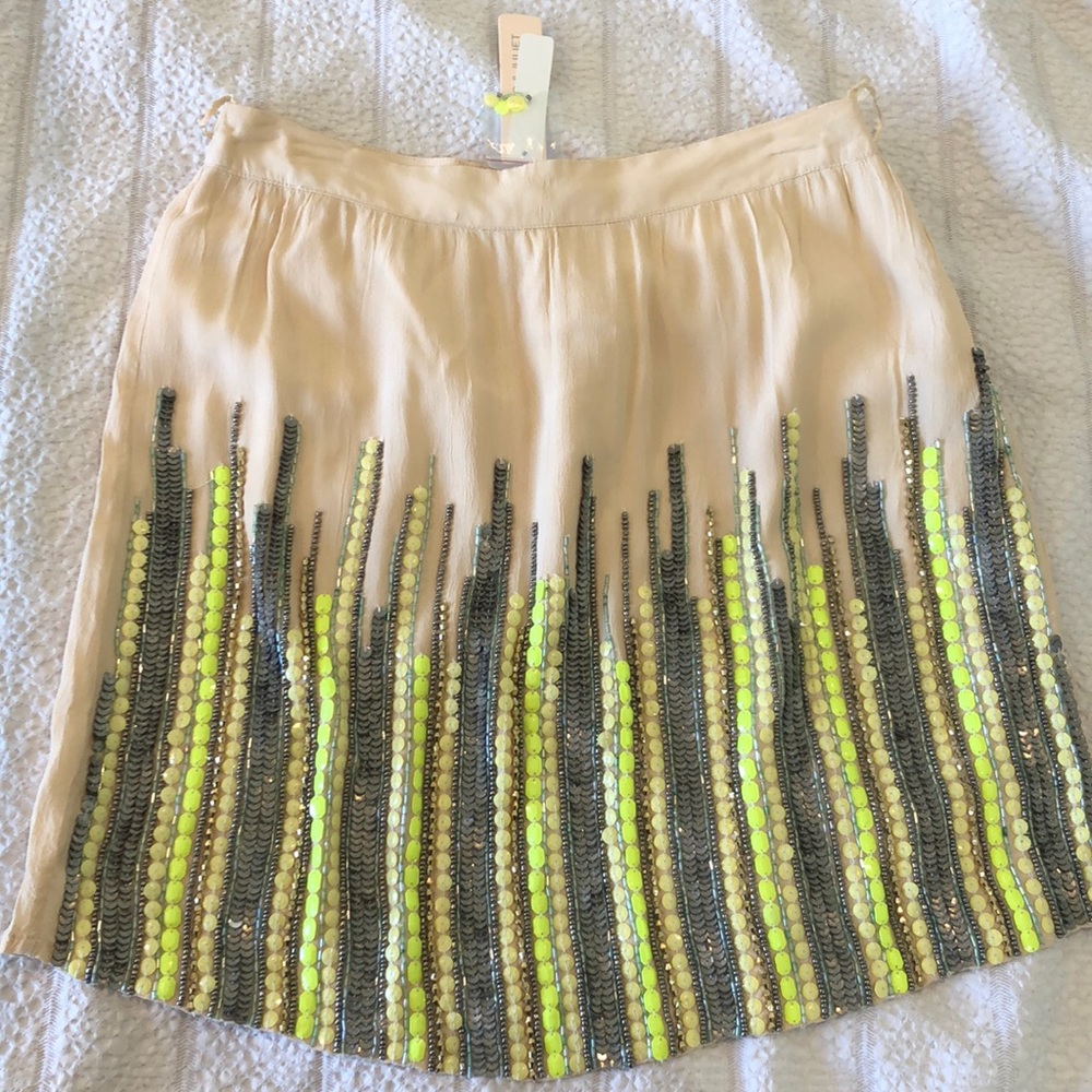 Multicolor Green Combo Sequin Skirt